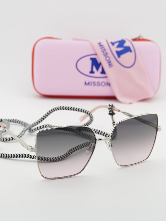 M Missoni MMI 0101/S 03YZ JP Square Sunglasses - Palladium/Green to Pink